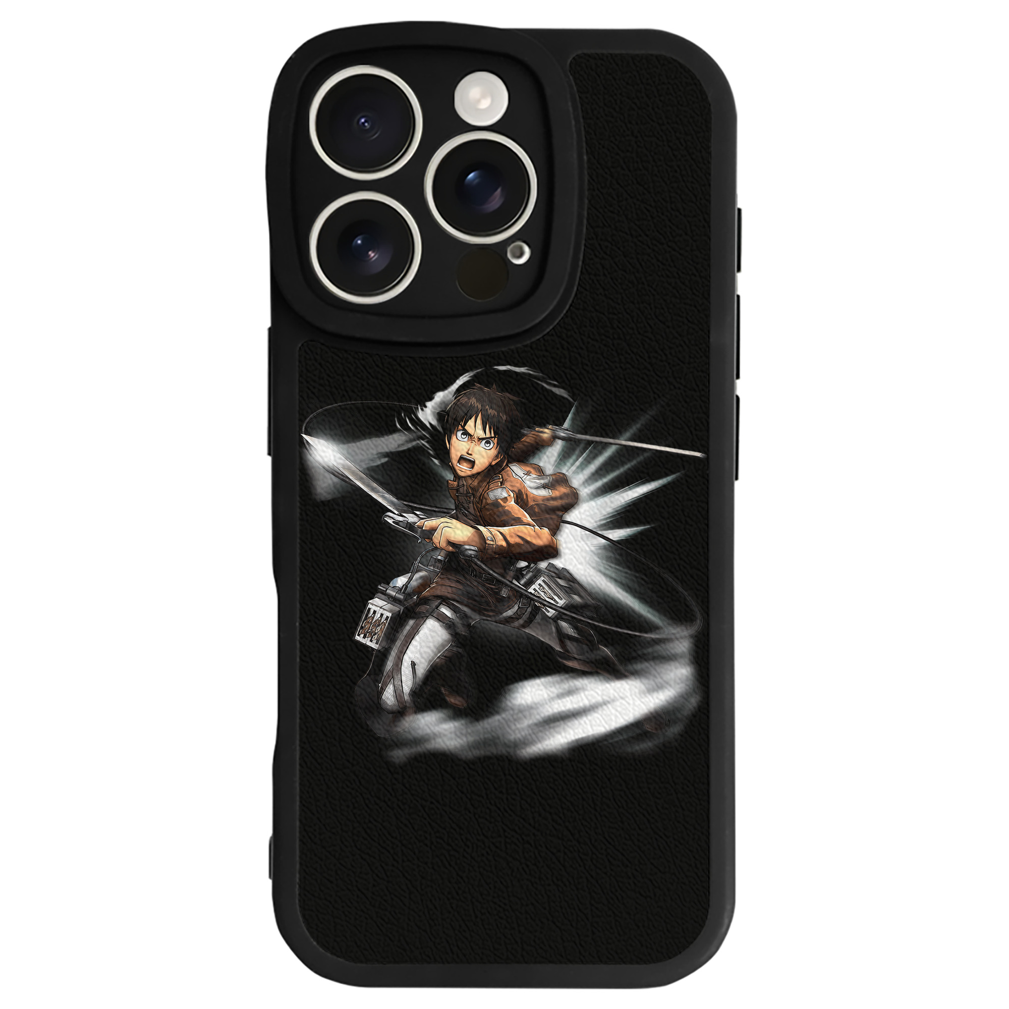 （画像用） 進撃の巨人 エレン･イェーガー Attack on Titan Eren Jäger 【iPhone 16シリーズ対応】シリコンスマホケース（レザー調） 材質：シリコン